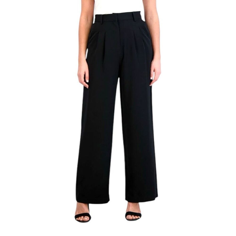 French Connection Women's Wide Leg Trouser Black Size Large